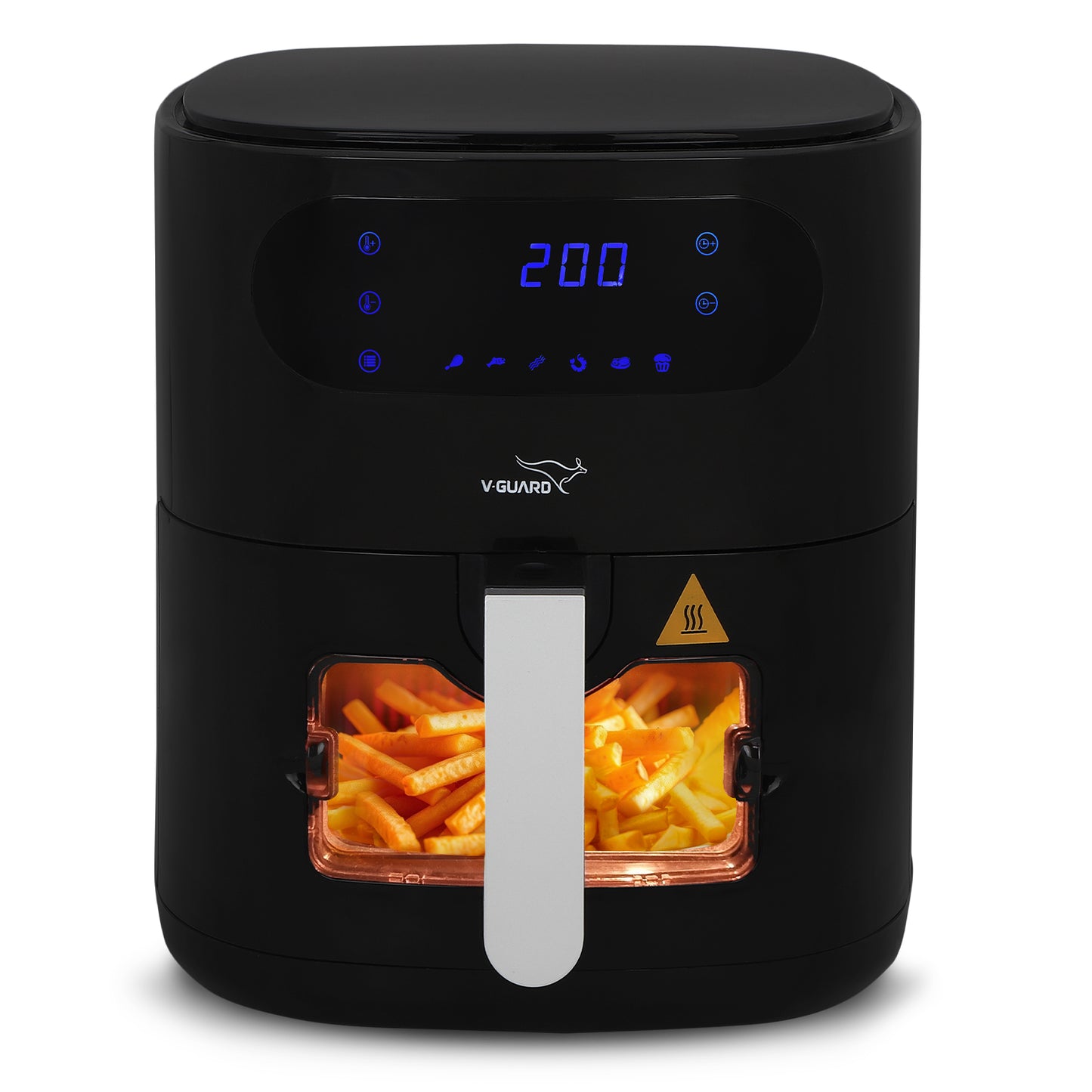 V-Guard Crispair 6.0 DG Air Fryer with See-Through Window (New Launch) | 6 L Capacity for 4-6 People | 2 Year Coverage by V-Guard | Healthy Cooking with up to 90% Less Oil | Touch Panel Control & Digital Display