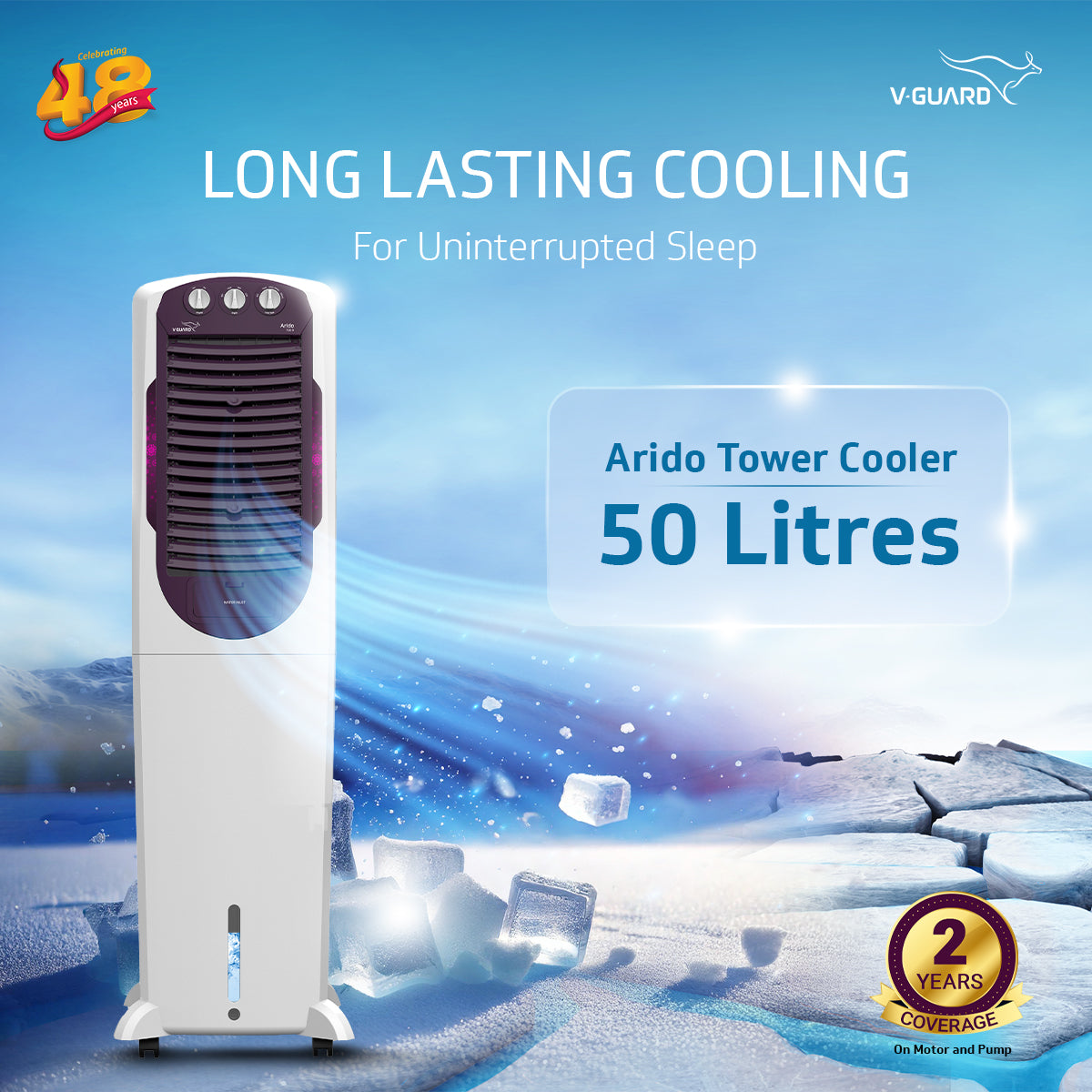 Arido T50 H Air Cooler 50L, Air Delivery - 1300 m3/h