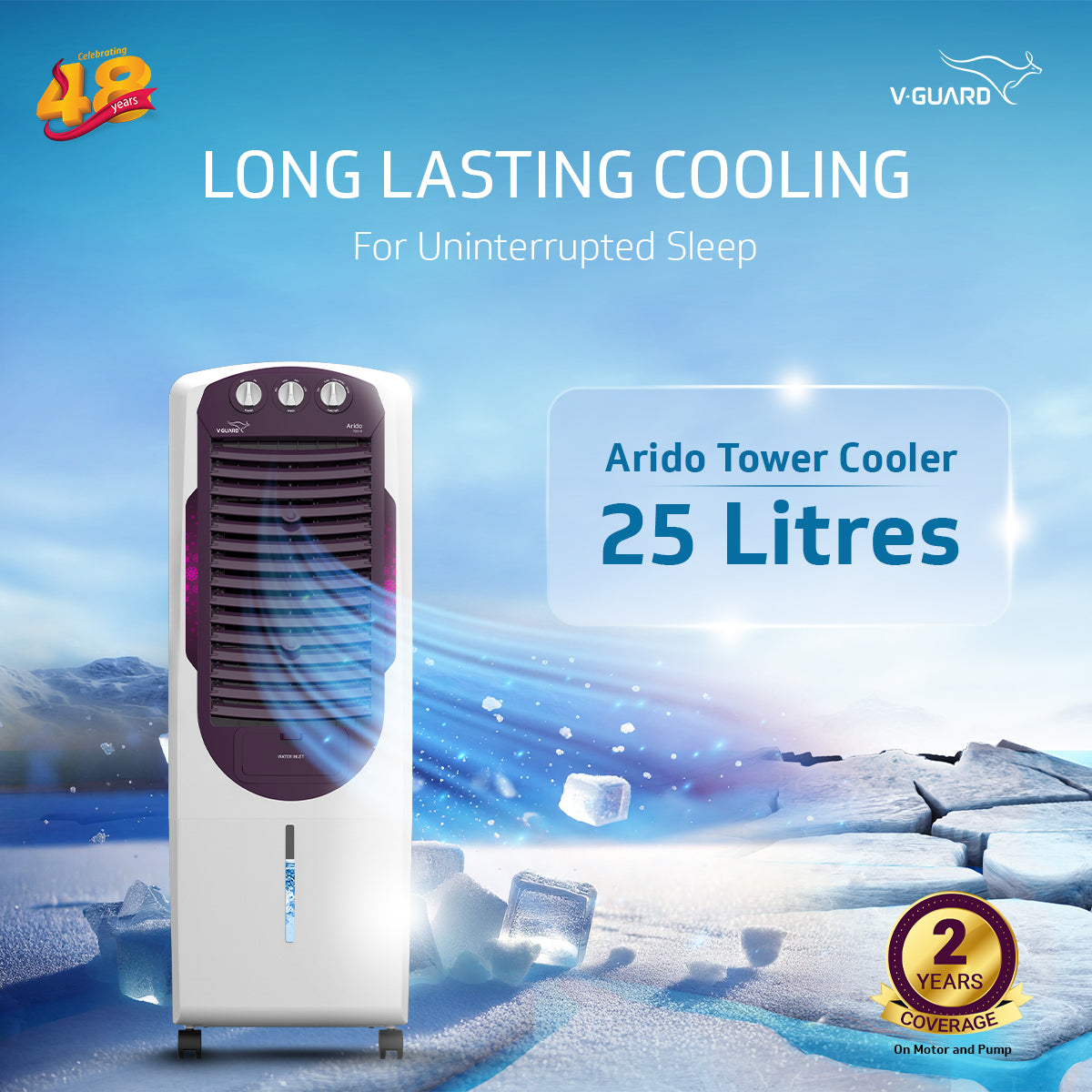 Arido T25 H Air Cooler 25L, Air Delivery - 1300 m3/h