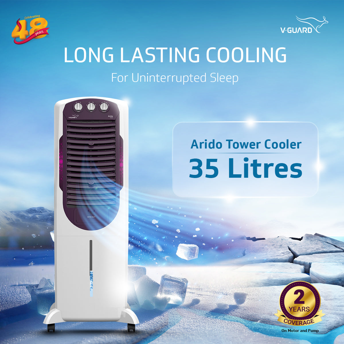Arido T35 H Air Cooler 35L, Air Delivery - 1300 m3/h