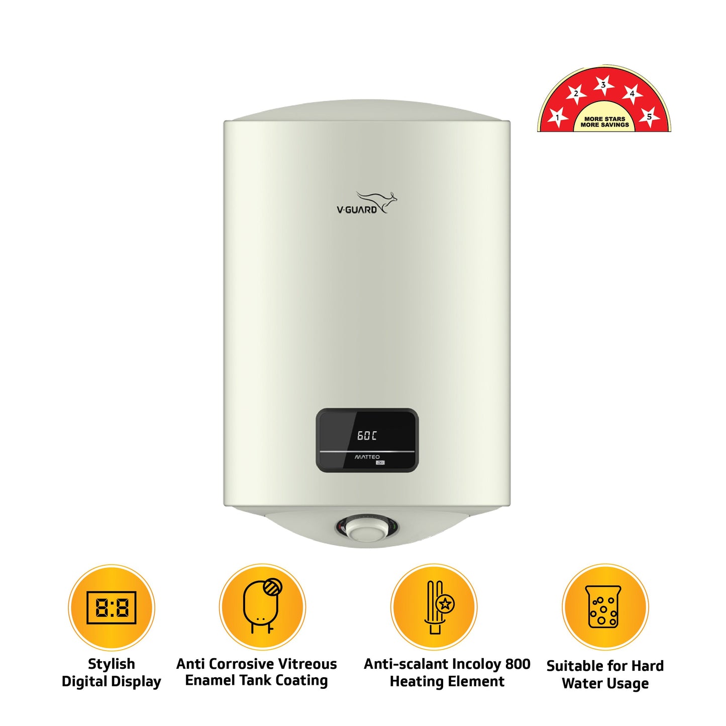 Matteo DG 25 L Water Heater with Digital Display