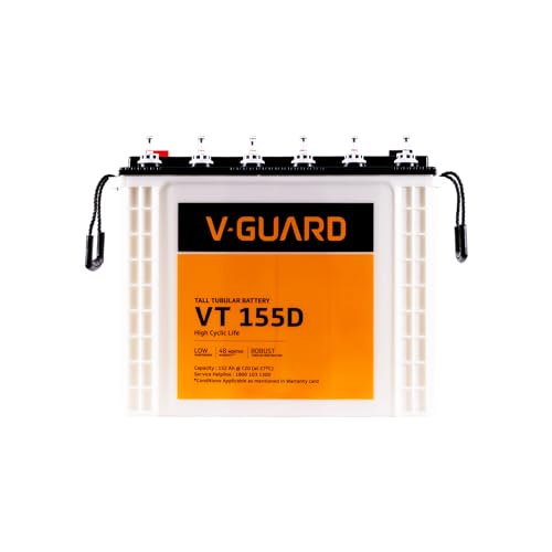 V-Guard VT155D Inverter Battery | Tubular Technology | High Backup Performance | 2+2 Years Warranty
