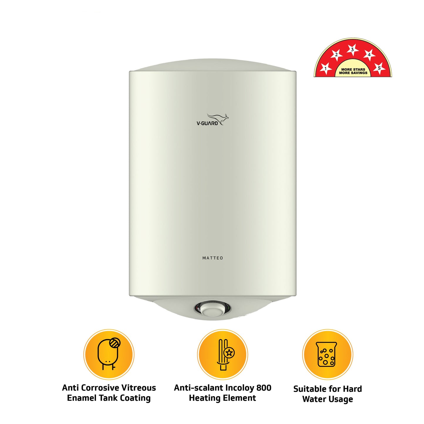Matteo 15 L Water Heater with BEE 5 Star Rating