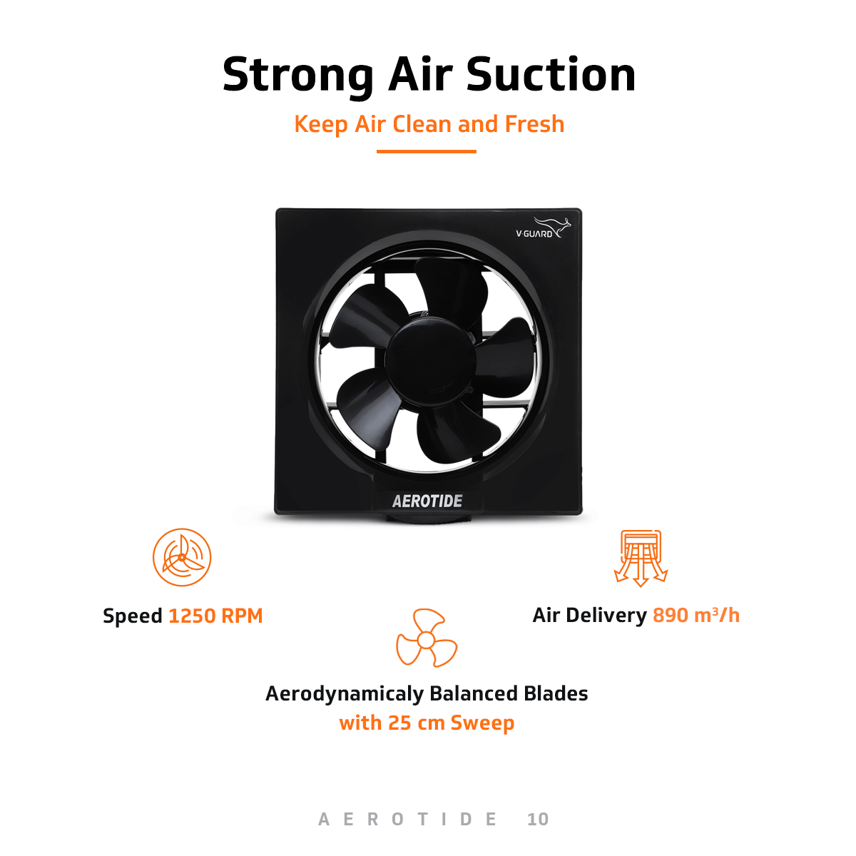 Aerotide 10 Black Exhaust Fan
