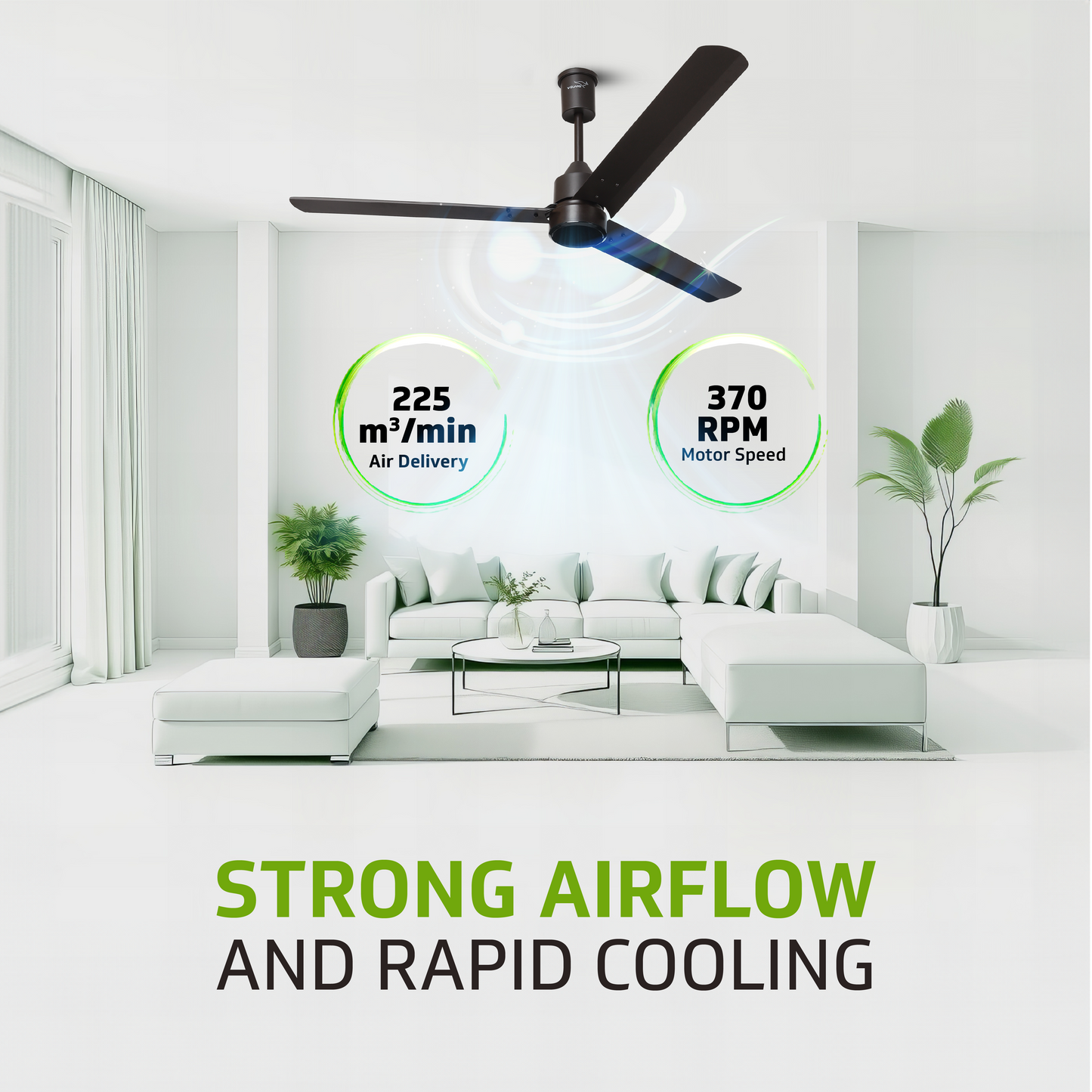 Zenair 5 Star 1200 mm 3 Blade Ceiling Fan (BLDC Motor with Remote | Matte Brown