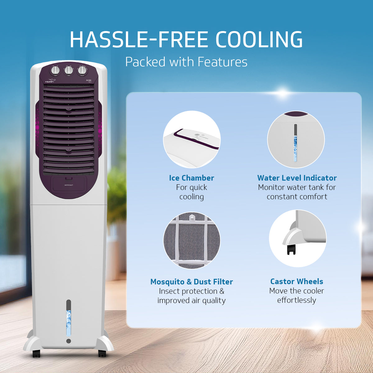 Arido T50 H Air Cooler 50L, Air Delivery - 1300 m3/h