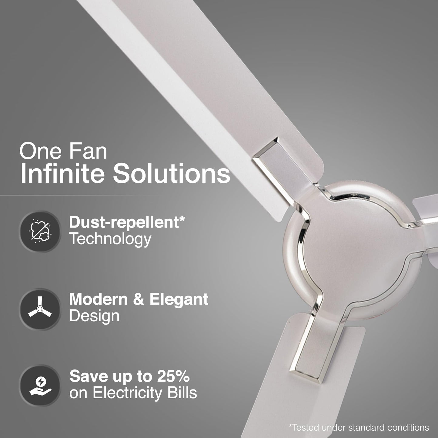 Exado Pro AS Anti Dust High Speed Ceiling Fan for Home 1.2 m, Pearl White