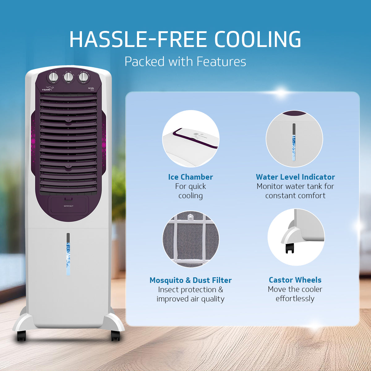 Arido T35 H Air Cooler 35L, Air Delivery - 1300 m3/h