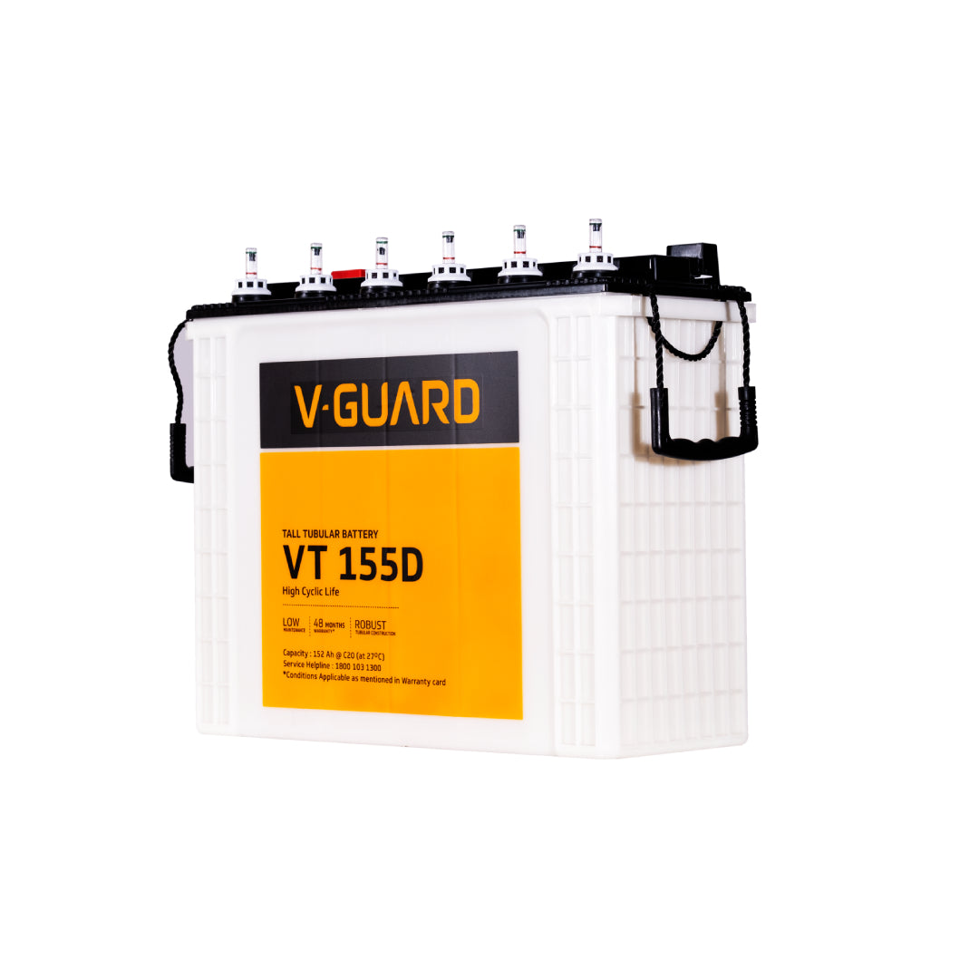 V-Guard VT155D Inverter Battery | Tubular Technology | High Backup Performance | 2+2 Years Warranty
