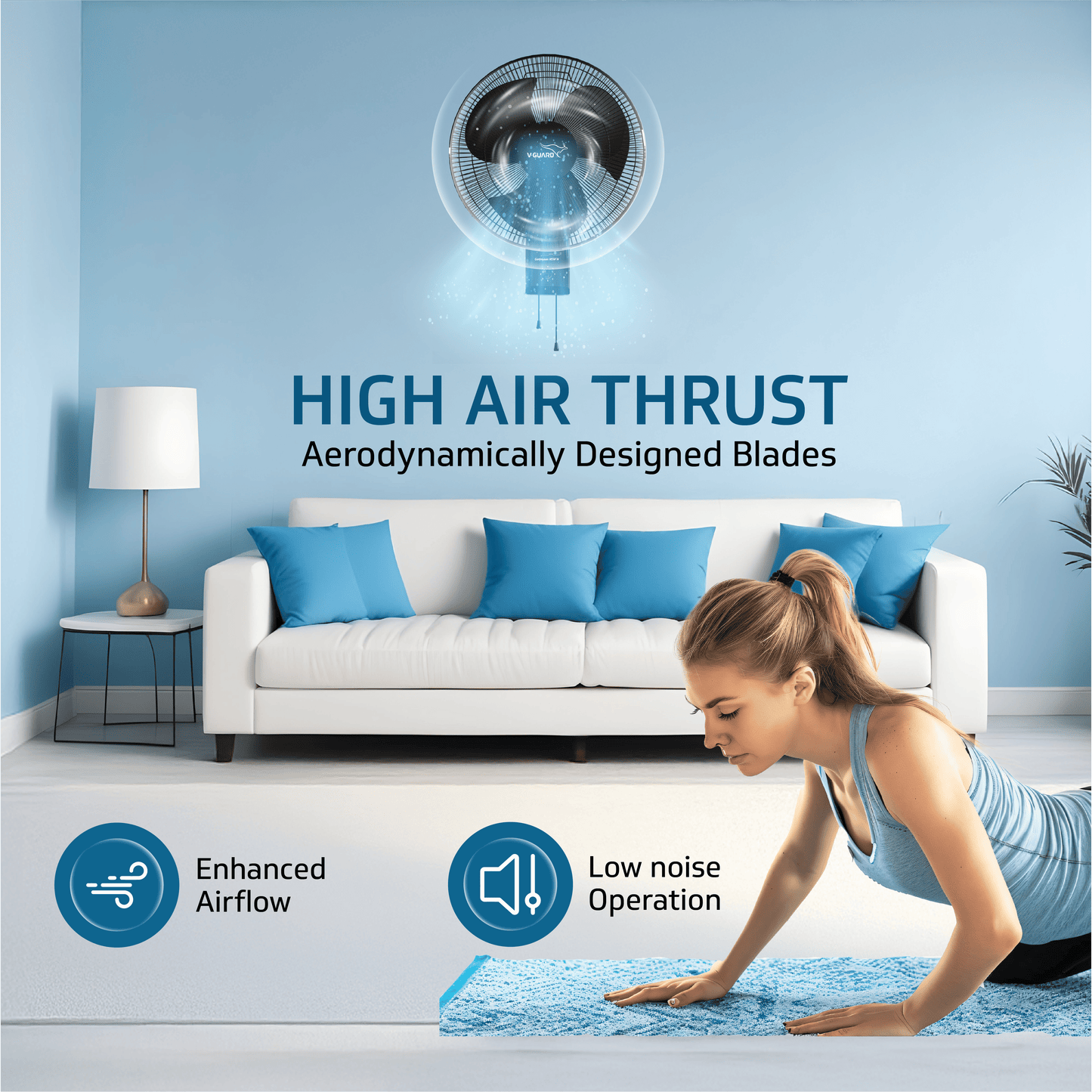 Gatimaan Pro HSW N High Speed Wall Fan, Black