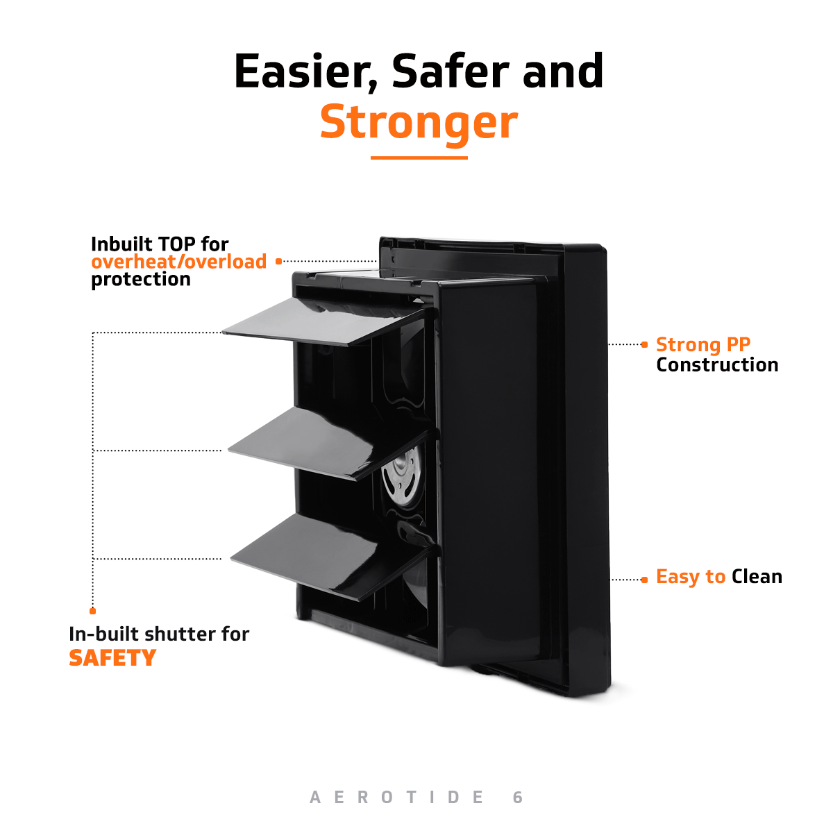Aerotide 6 Black Exhaust Fan