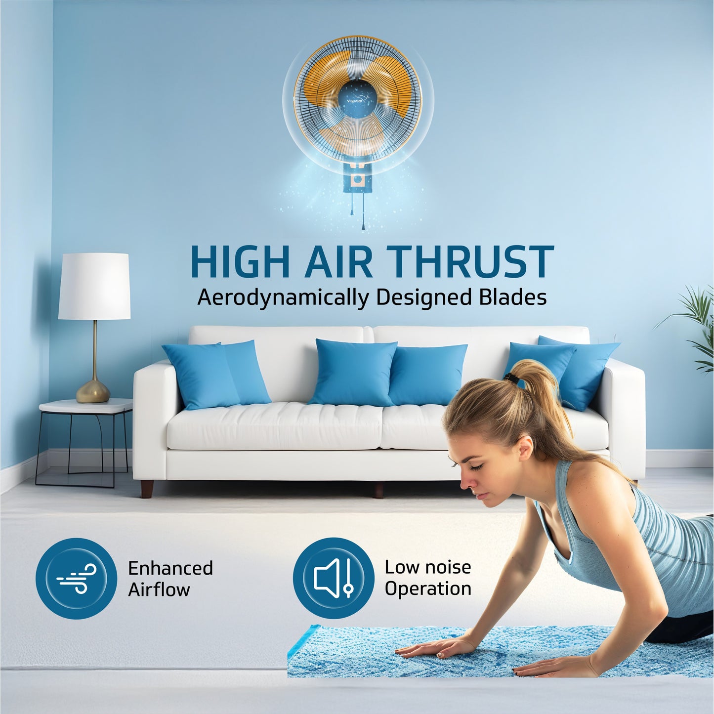 Gatimaan Pro HSW N High Speed Wall Fan, Orange Black