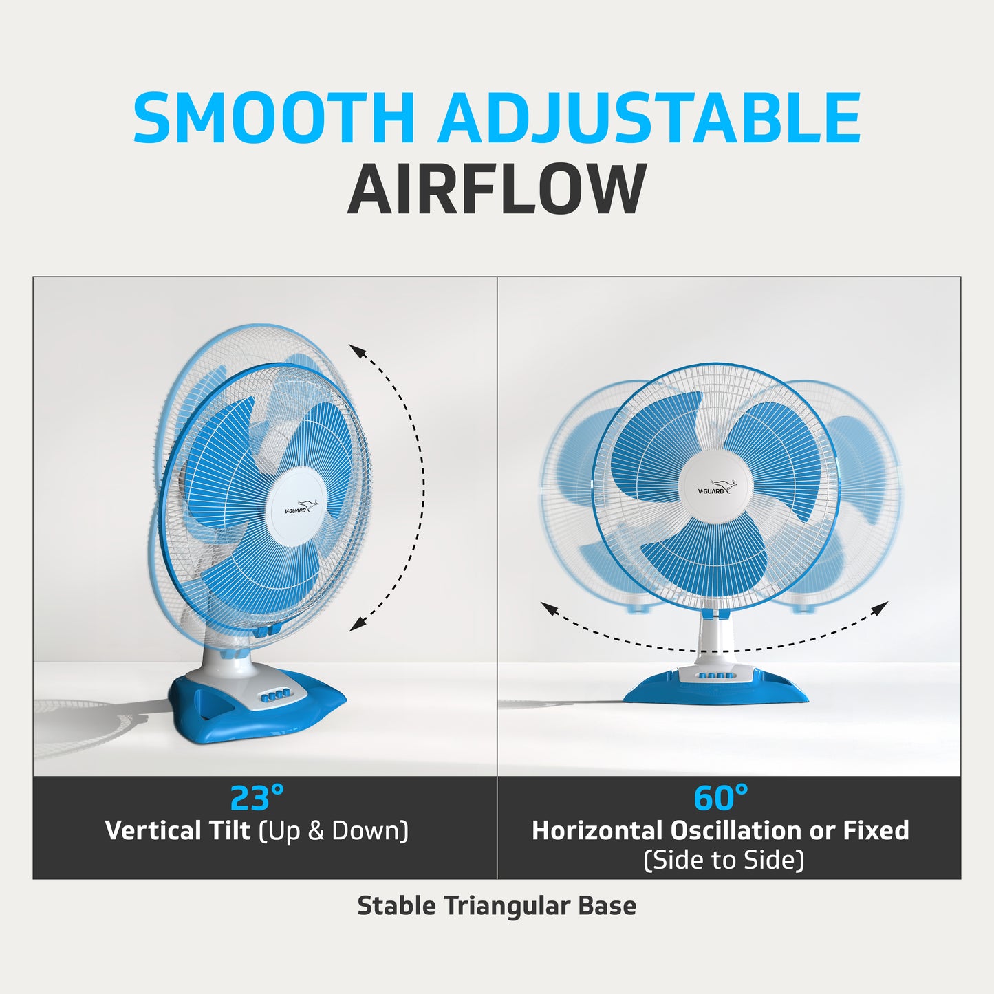 Gatimaan TF Ultra High Speed Table Fan, White Blue