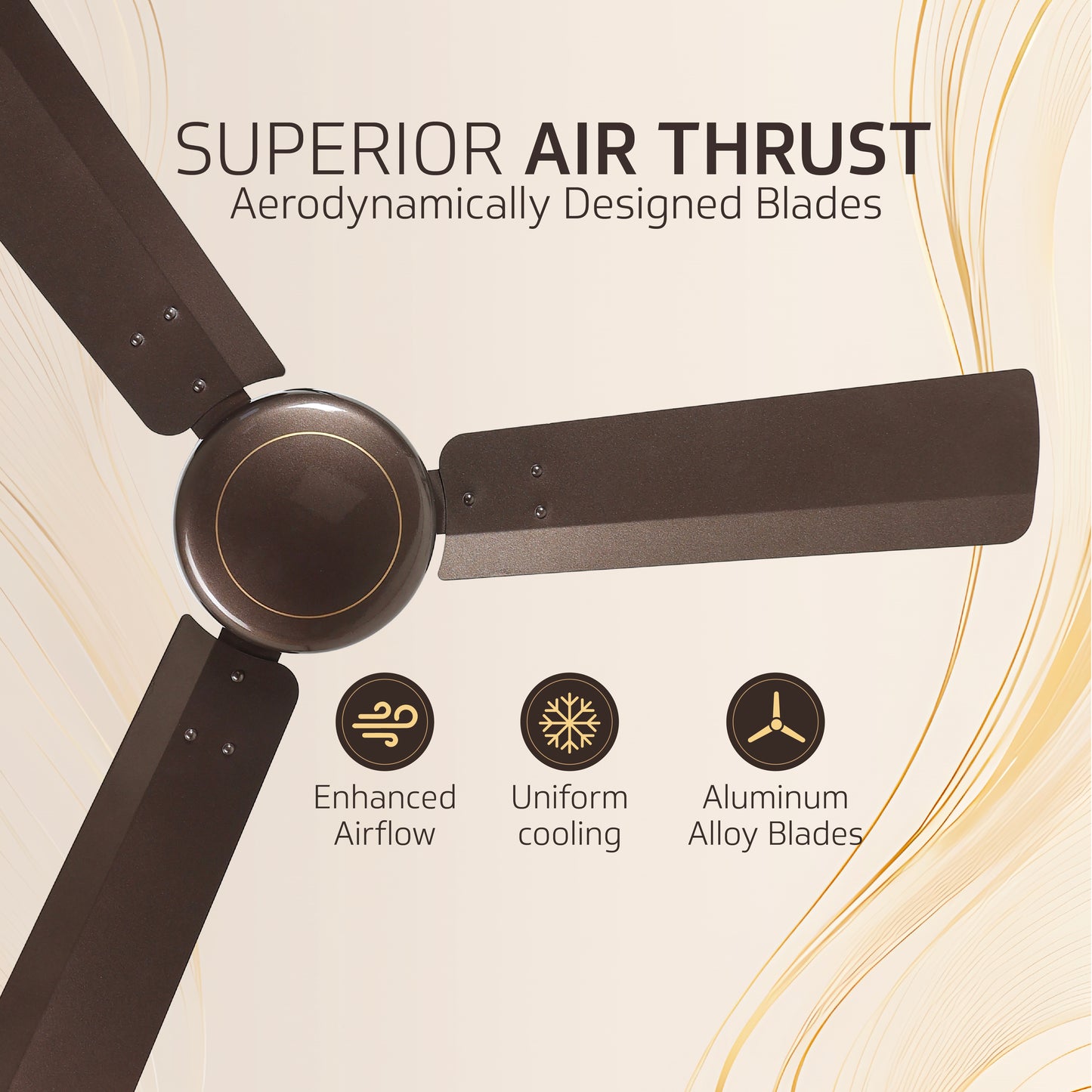 V-Guard Gatimaan Pro EC Ultra High-Speed Ceiling Fan for Home | 400 RPM | Aerodynamically Designed Blades | 1.2M Sweep | Pearl Brown