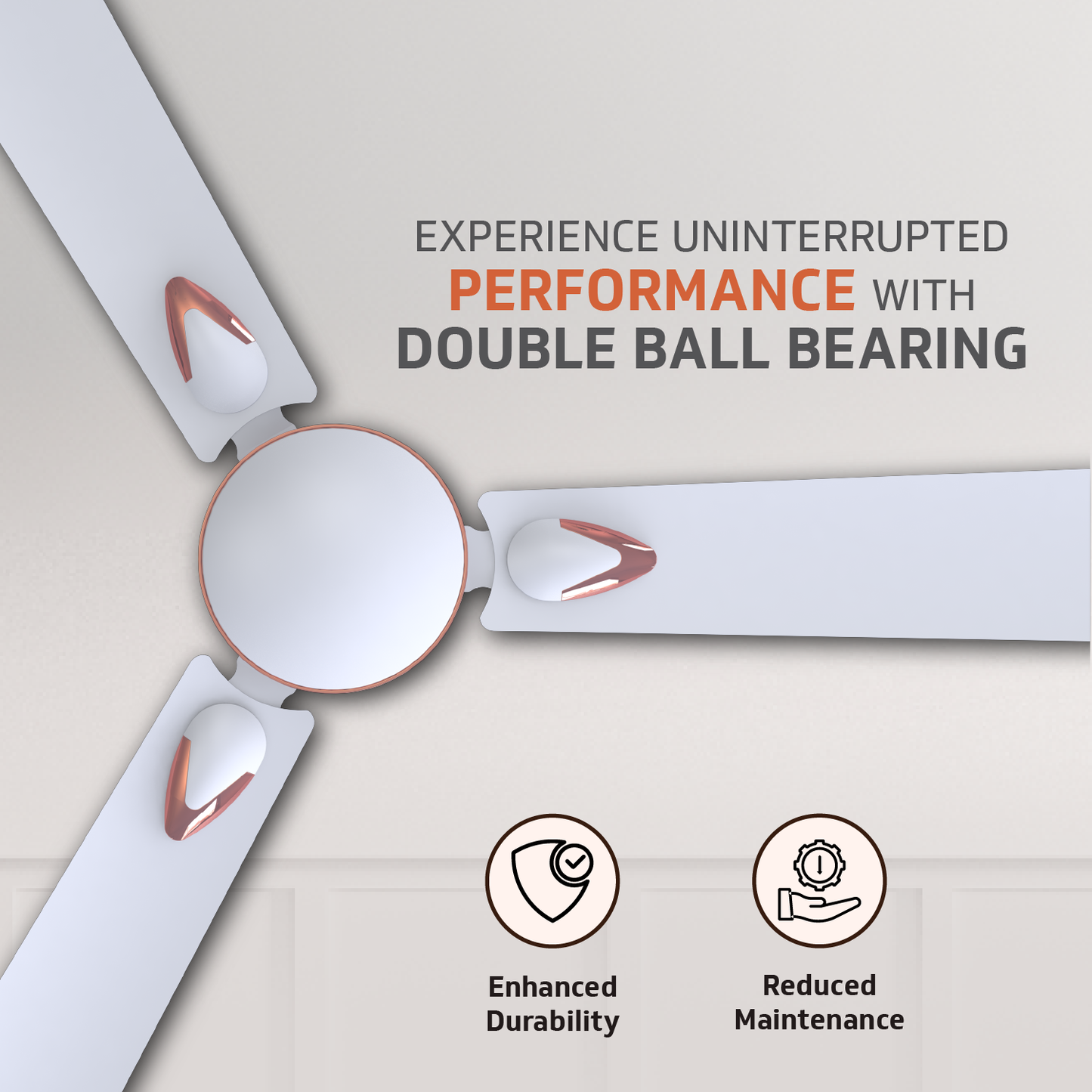 Windle Deco Zeta Ceiling Fan, 1.2 m, White