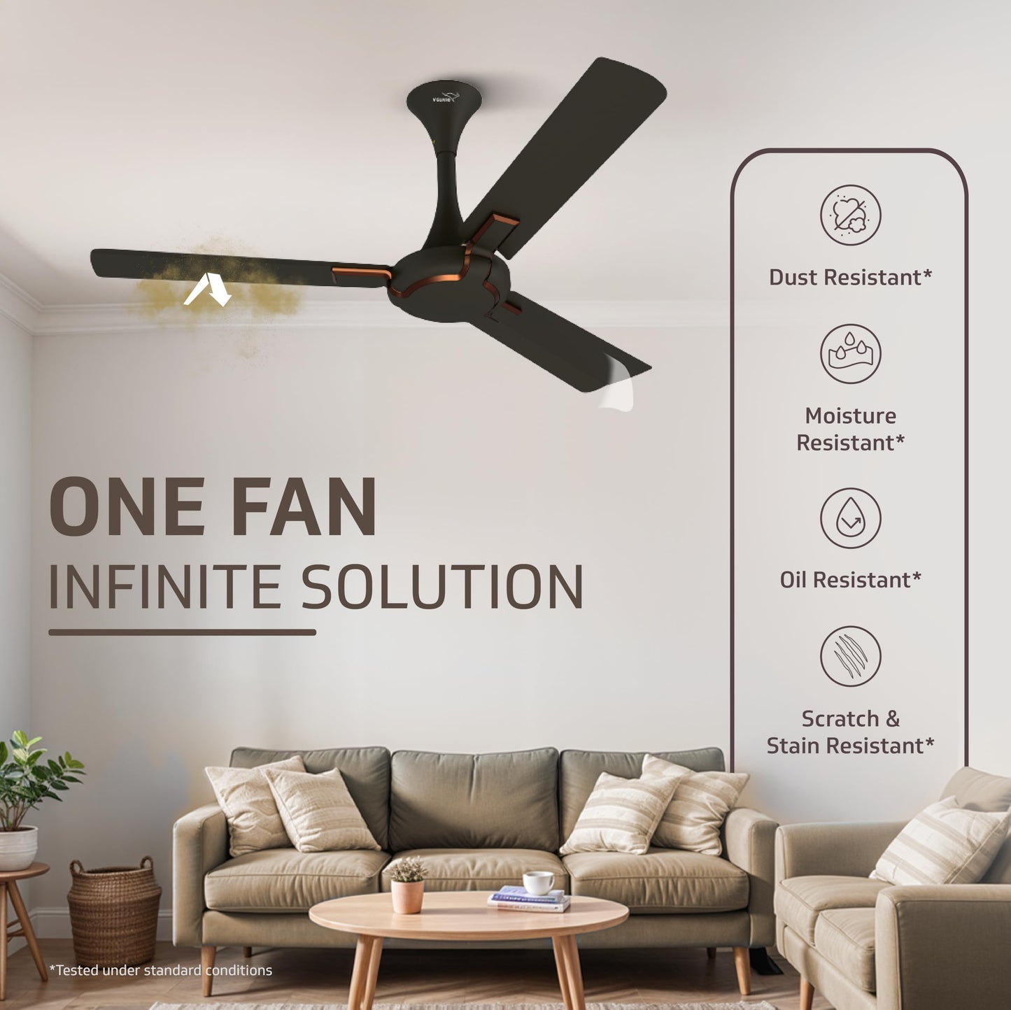 Exado Pro ES BLDC Ceiling Fan For Home, Anti Dust Coating, 5-Star Energy Saving, Remote Control, 100% Copper Motor, 1.2M (Choco Brown Matte)