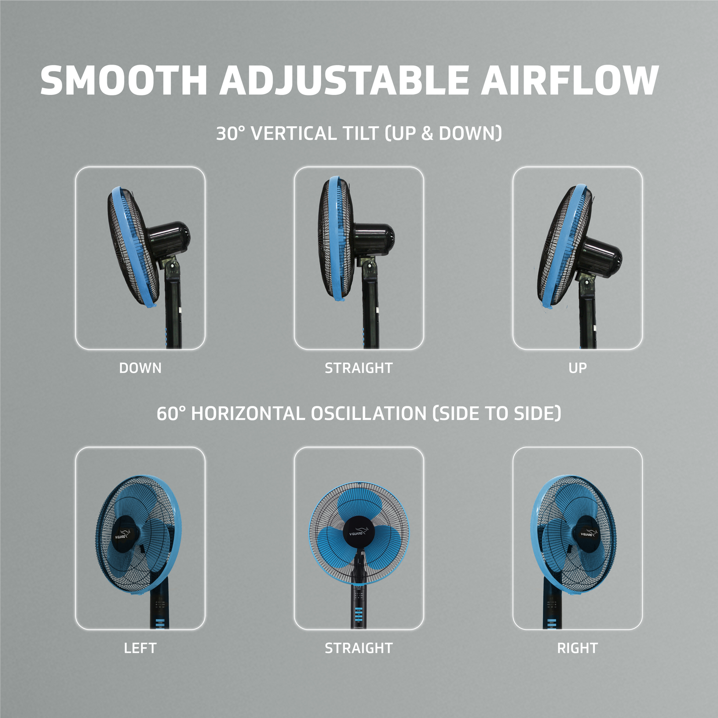 Esfera Pedestal Fan with Remote Control, In-built 7.5 Hour Timer Functionality, 40 cm, Blue Black