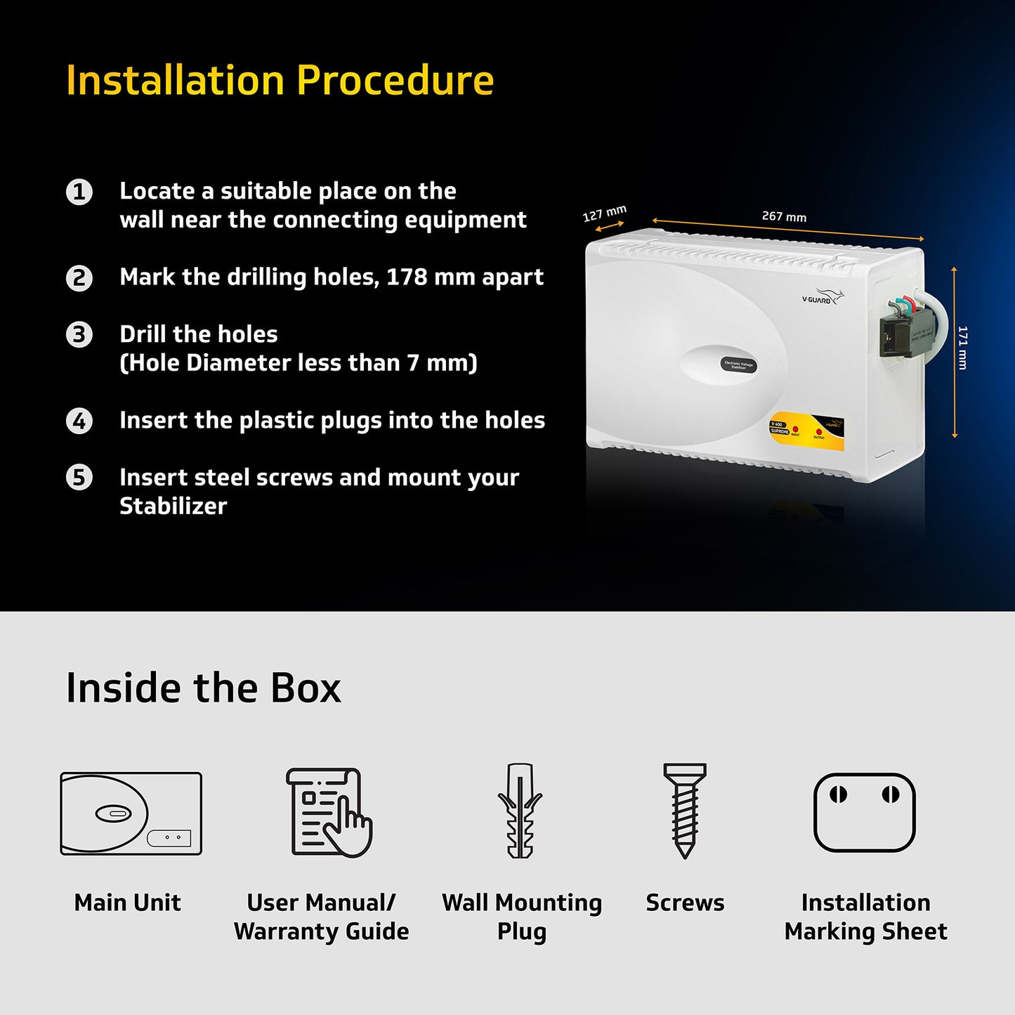 V 400 Supreme Voltage Stabilizer for 1.5 Ton A.C (170 to 280V)