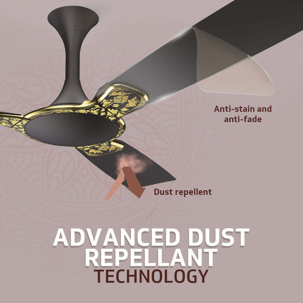 Exado Art AS Designer High Speed Ceiling Fan for Home 1.2 m, Choco Brown Floral