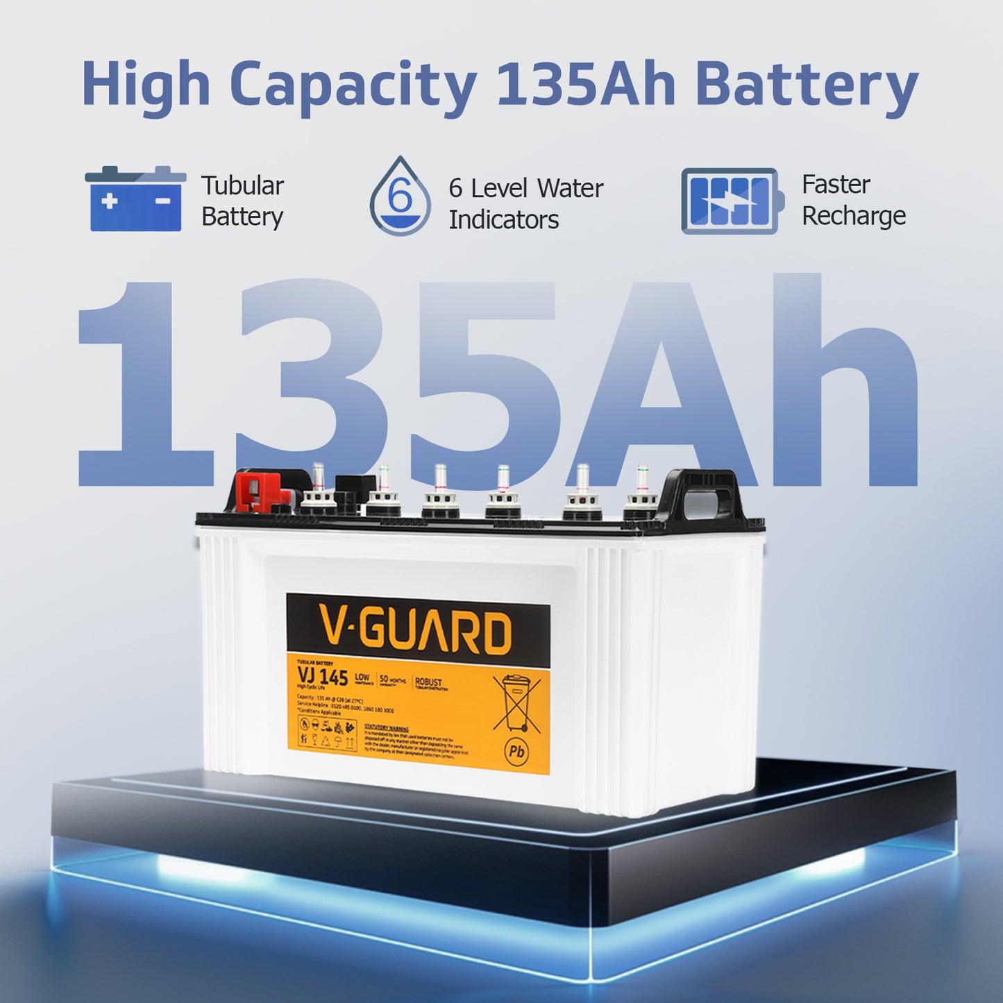 Smart Pro 1200 Inverter + VJ 145 Battery Combo for Home, Office & Shops
