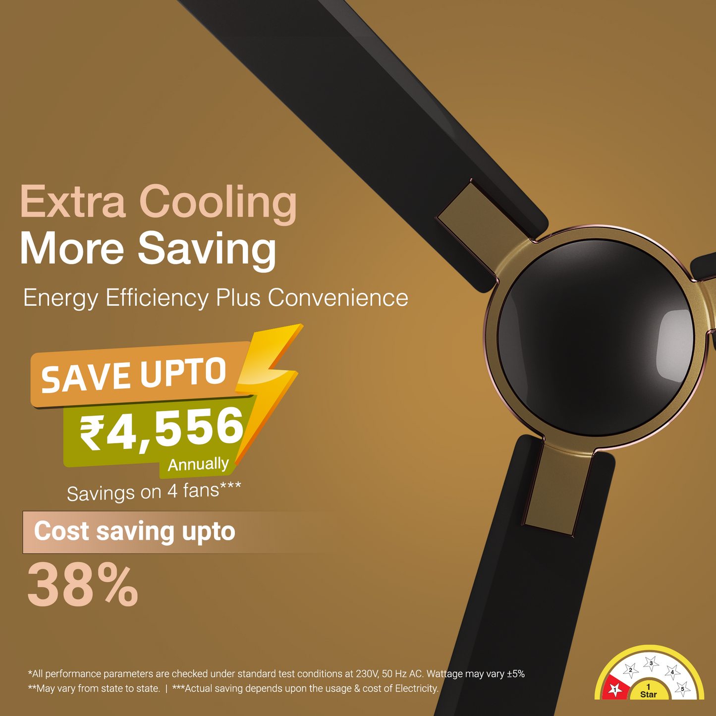 Exado AS Designer Ceiling Fan for Home 1.2 m