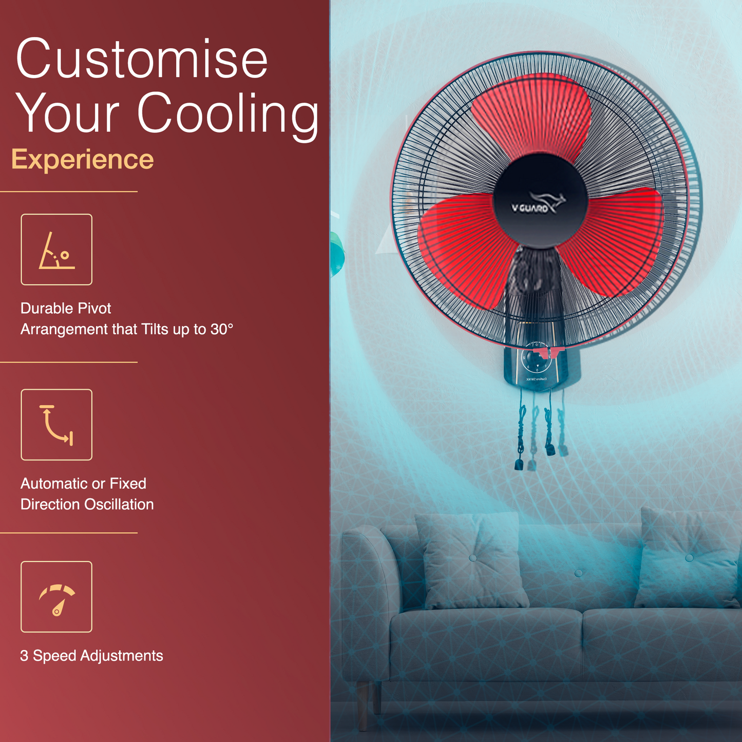 Esfera SW NX 16 Cherry Black Wall Fan