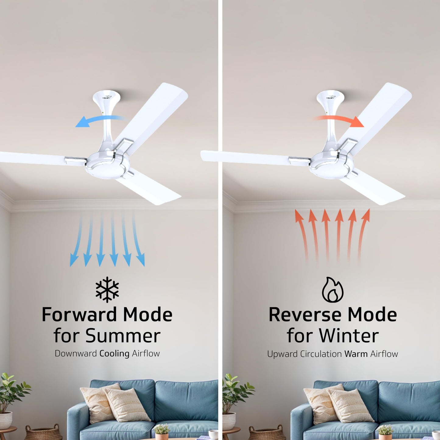 Exado Pro ES BLDC Ceiling Fan For Home, Anti Dust Coating, 5-Star Energy Saving, Remote Control, 100% Copper Motor, 1.2M (Pearl White Silver)