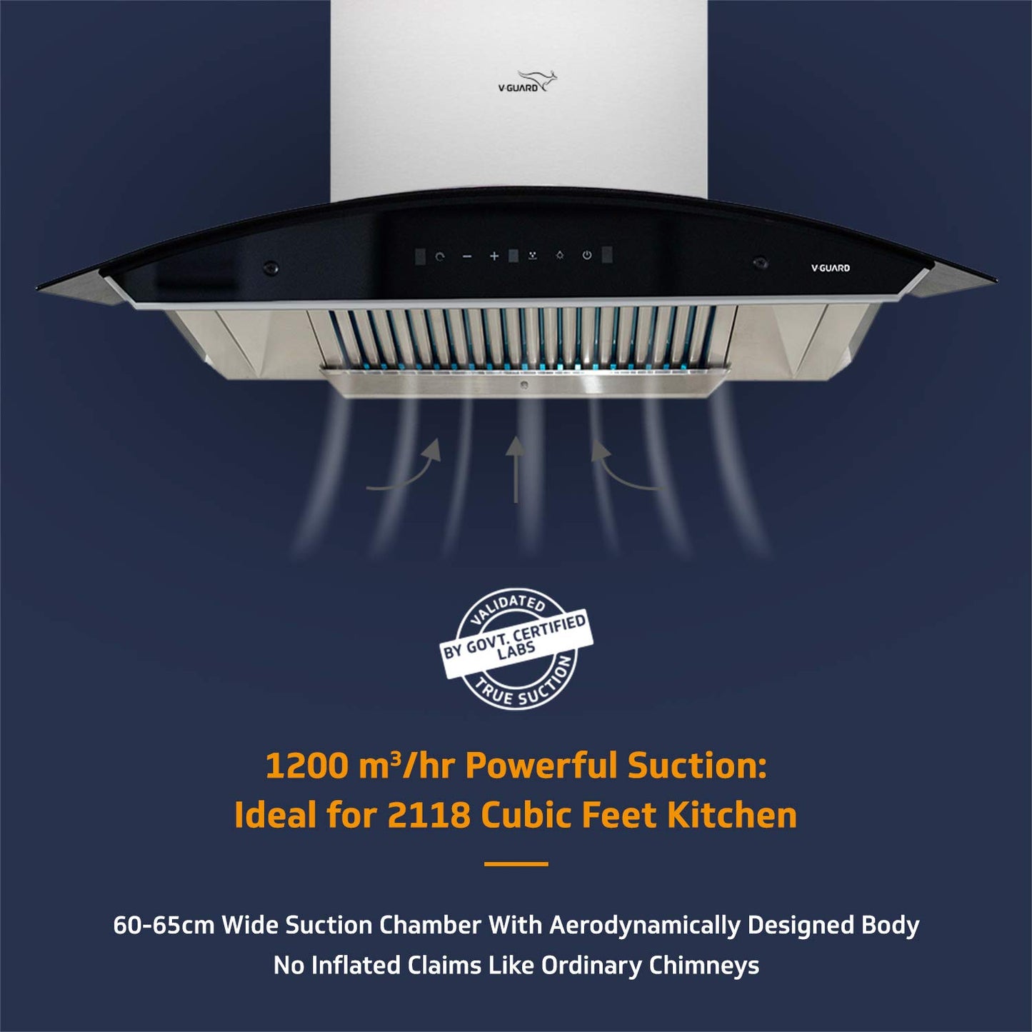 A20 90cm Kitchen Chimney 1400m cmh Suction with Baffle Filter(Auto Clean, Motion Sensor)