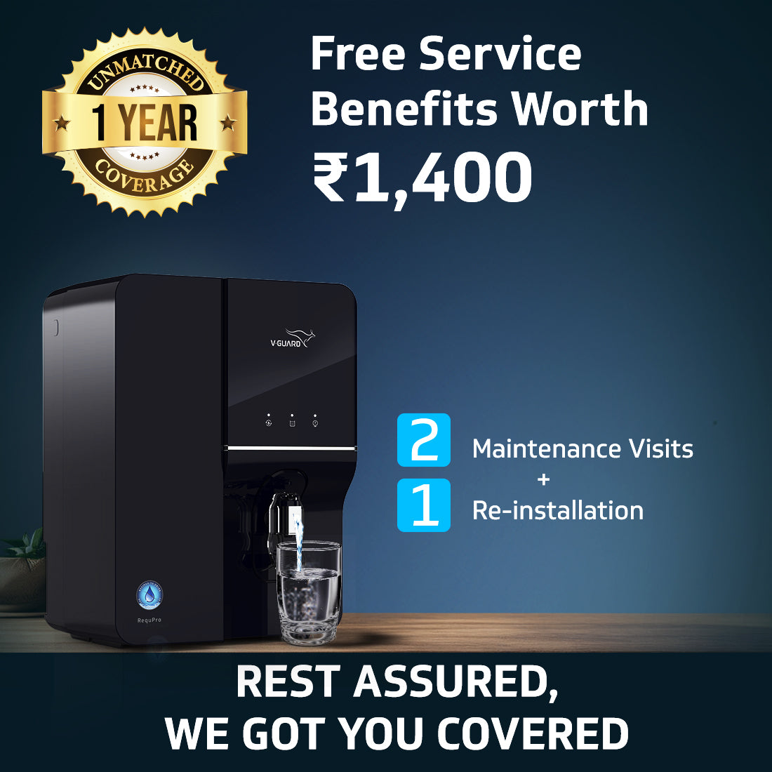 RequPro UV UF Water Purifier with Mineral Health Charger and Stainless Steel Storage Tank (Not Suitable for tanker or borewell water)