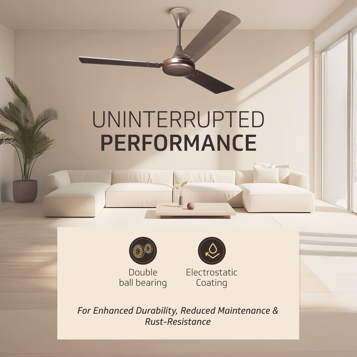 Gatimaan Pro Bz Ceiling Fan 1.2 m, Pearl Brown