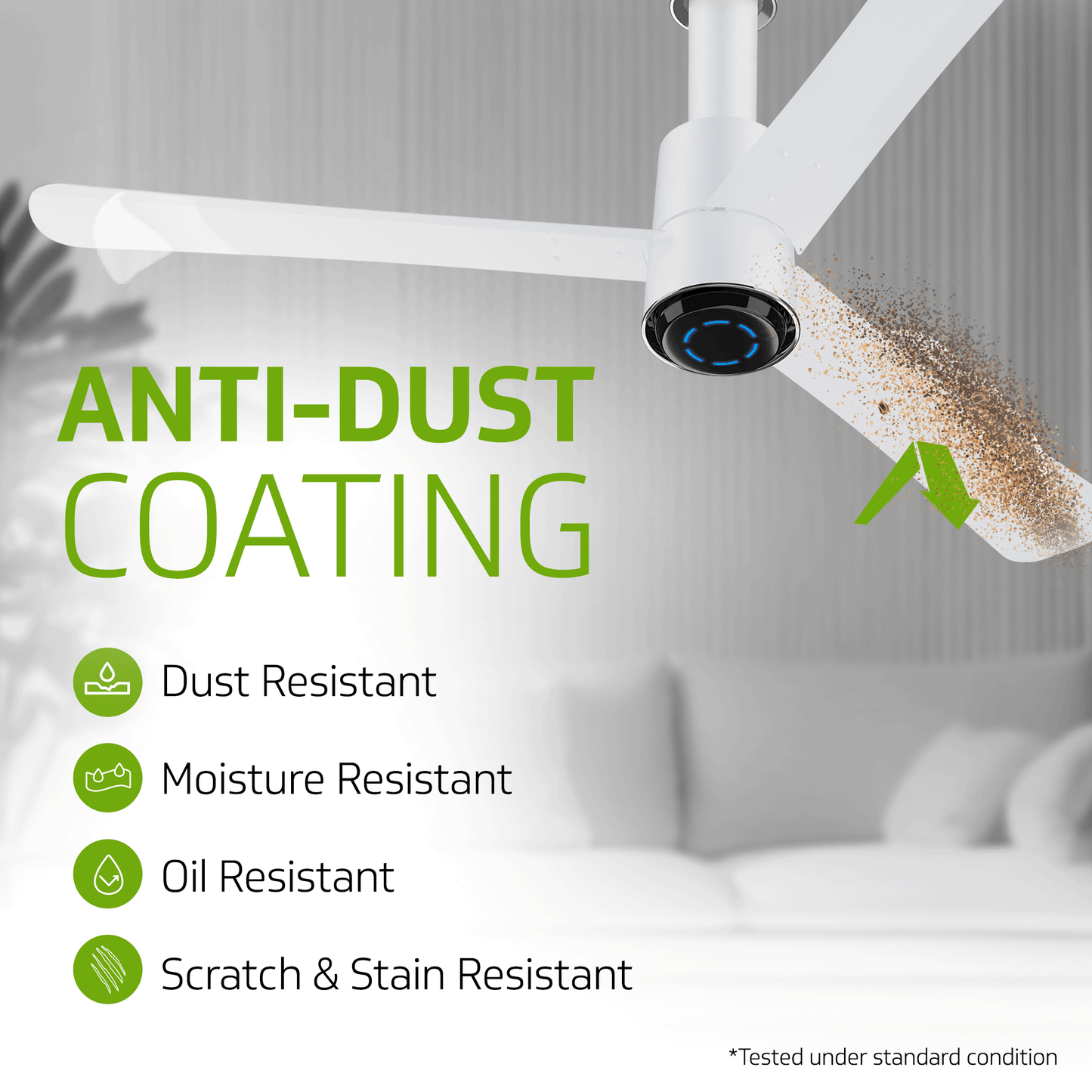 V-Guard INSIGHT-G Premium BLDC Ceiling Fan For Home | 6 Speed Settings | 5-Star Energy Saving | Convenient Remote Control | High-Speed 100% Copper Motor (Blossom White Matte)