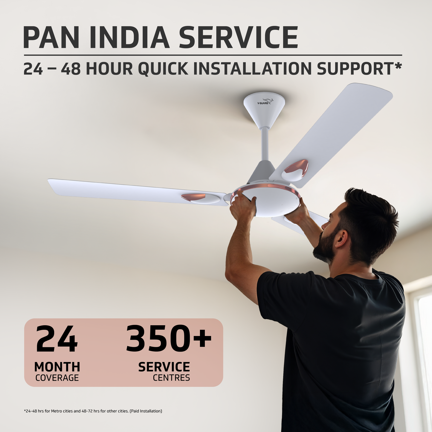 Windle Deco Zeta Ceiling Fan, 1.2 m, White