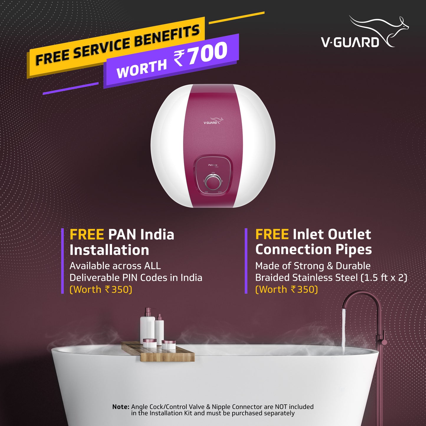 Pebble Shine 15 L Water Heater with Rust Proof ABS Body