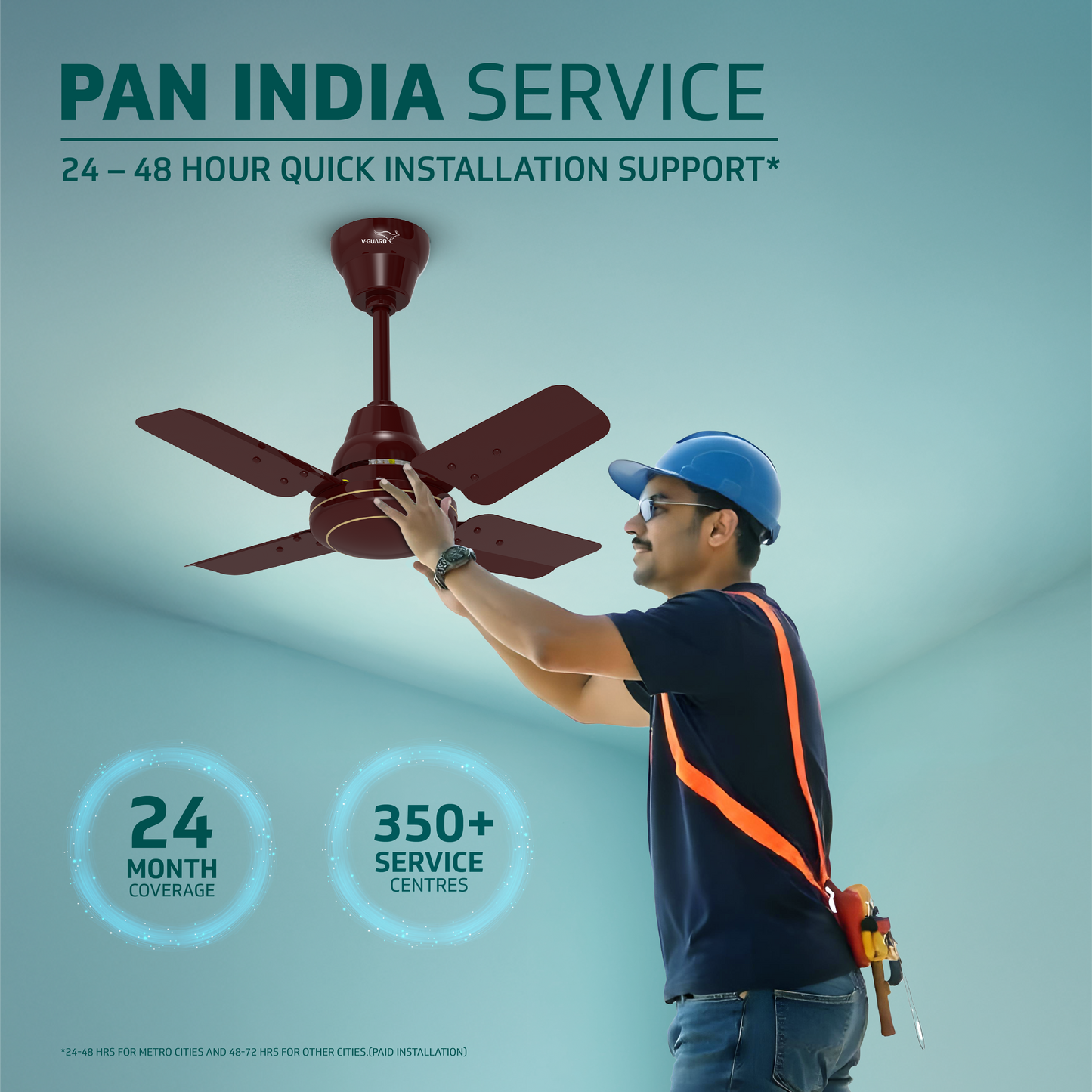 Windle Pro Plus High-Speed Ceiling Fan For Home | 100% Copper 830 RPM Motor | Powder-Coated Gloss Finish | 4 Blade Ceiling Fan | Cherry Brown | 60 cm