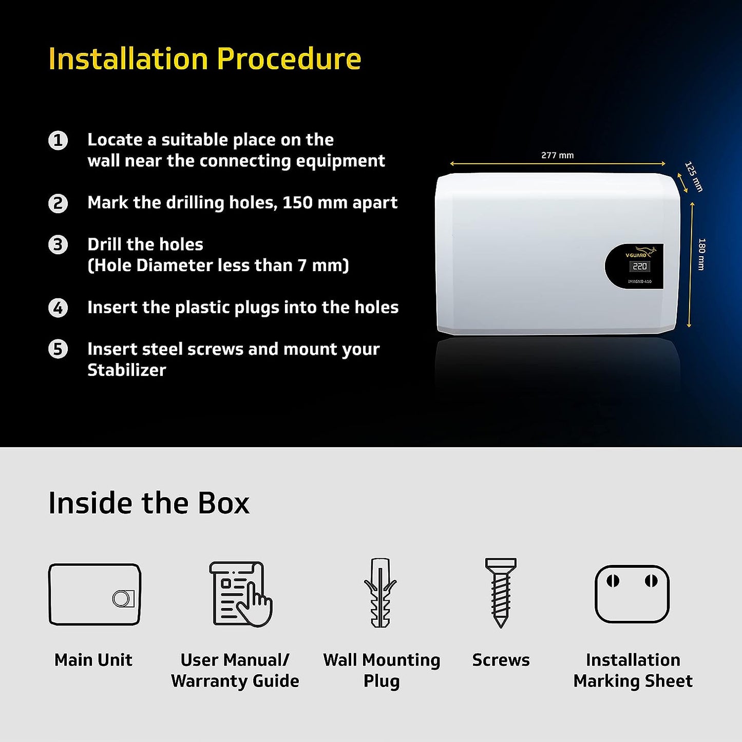 iMagno 410 AC Stabilizer for 1.5 ton Inverter AC (Working Range 170-270V)