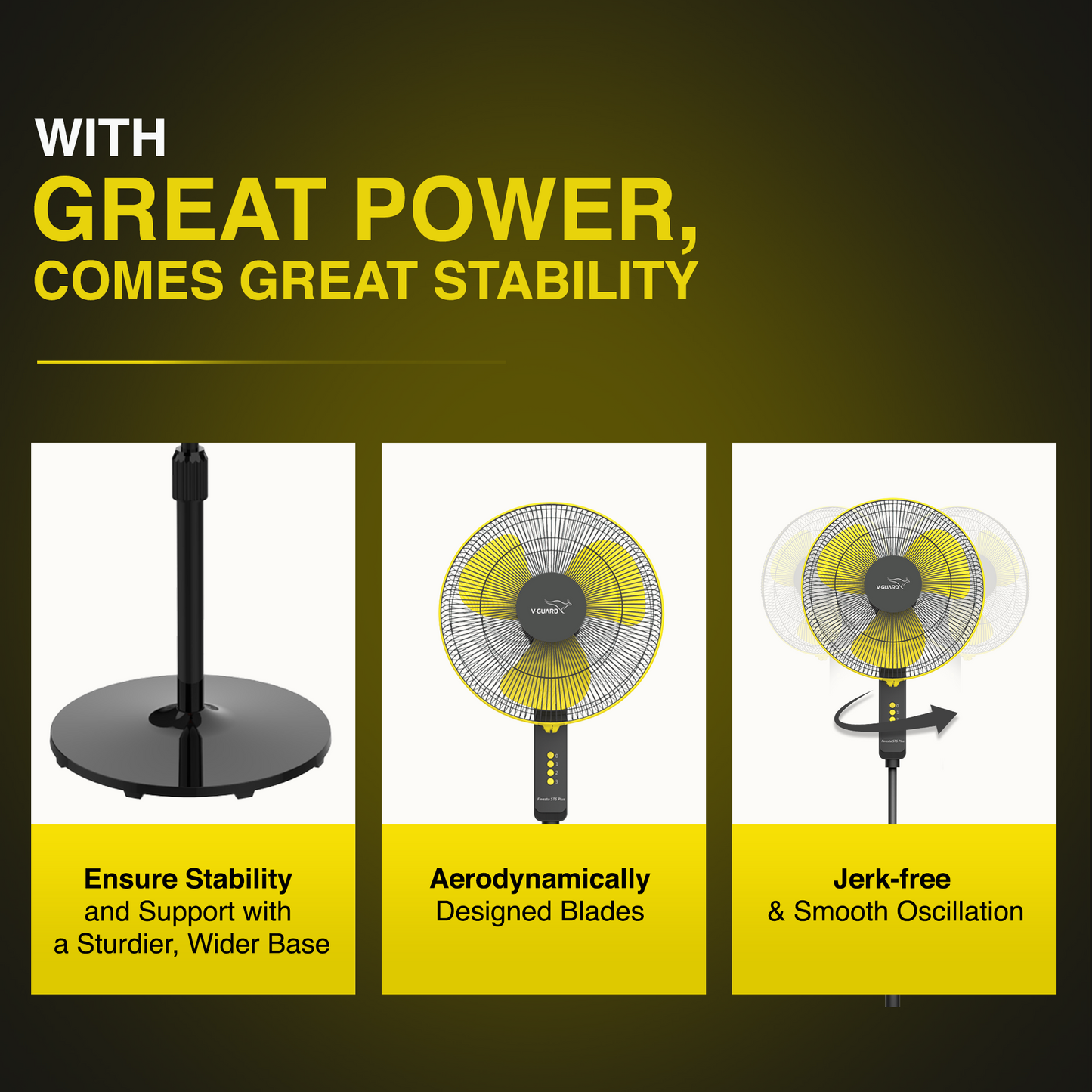 Esfera STS Plus 2 in 1 Convertible Fan 40 cm Pedestal Fan  , Yellow Black