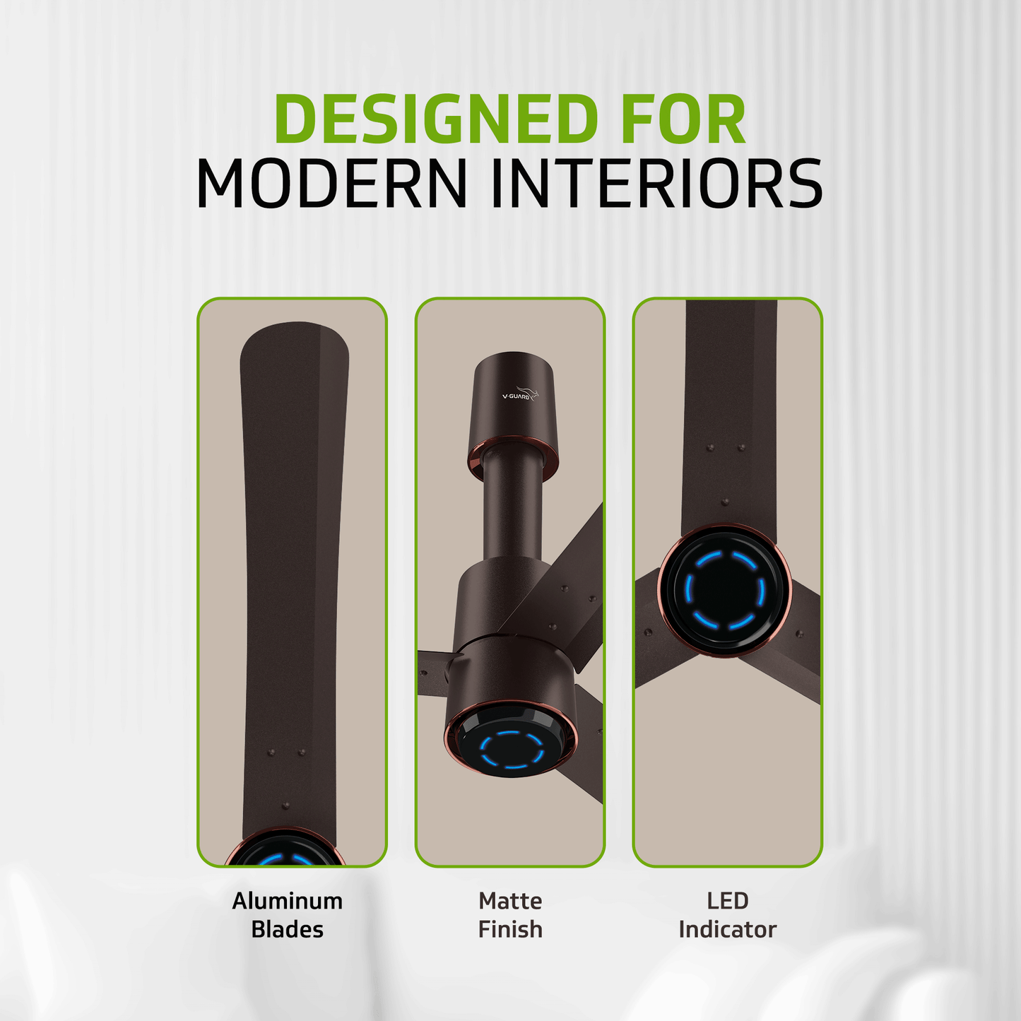 V-Guard INSIGHT-G Premium BLDC Ceiling Fan For Home | 6 Speed Settings | 5-Star Energy Saving | Convenient Remote Control | High-Speed 100% Copper Motor (Elegance Brown Matte)
