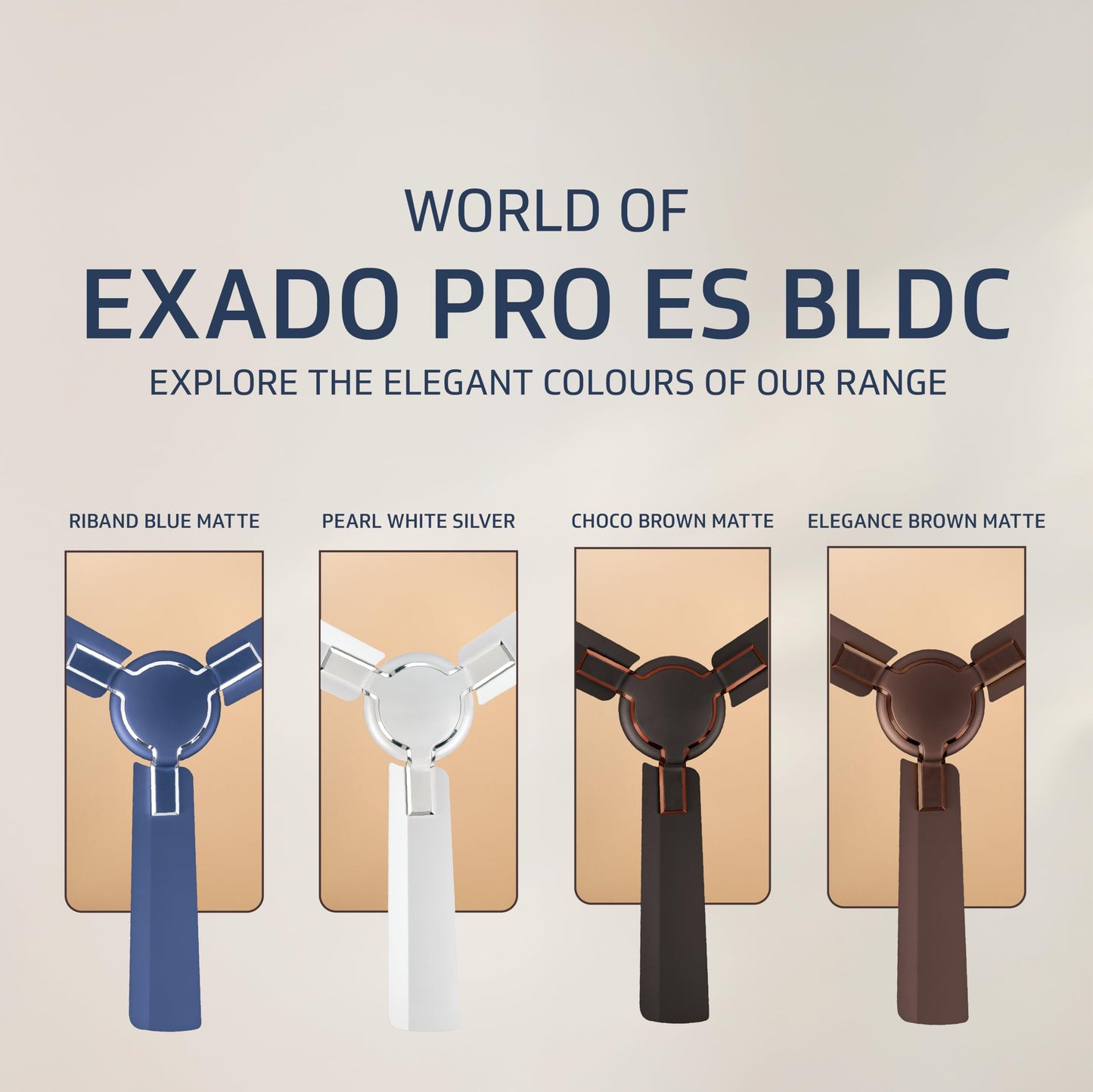 Exado Pro ES BLDC Ceiling Fan For Home, Anti Dust Coating, 5-Star Energy Saving, Remote Control, 100% Copper Motor, 1.2M (Riband Blue Matte)
