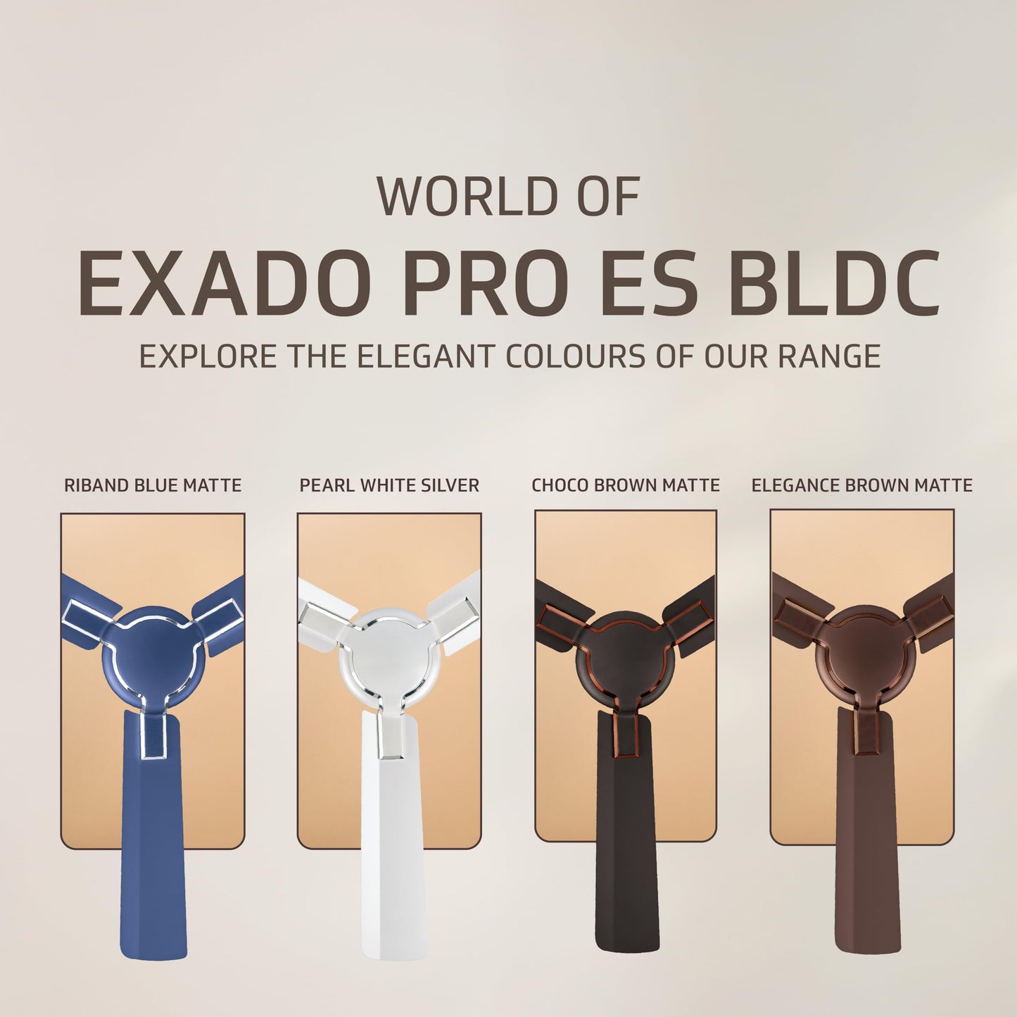 Exado Pro ES BLDC Ceiling Fan For Home, Anti Dust Coating, 5-Star Energy Saving, Remote Control, 100% Copper Motor, 1.2M (Choco Brown Matte)