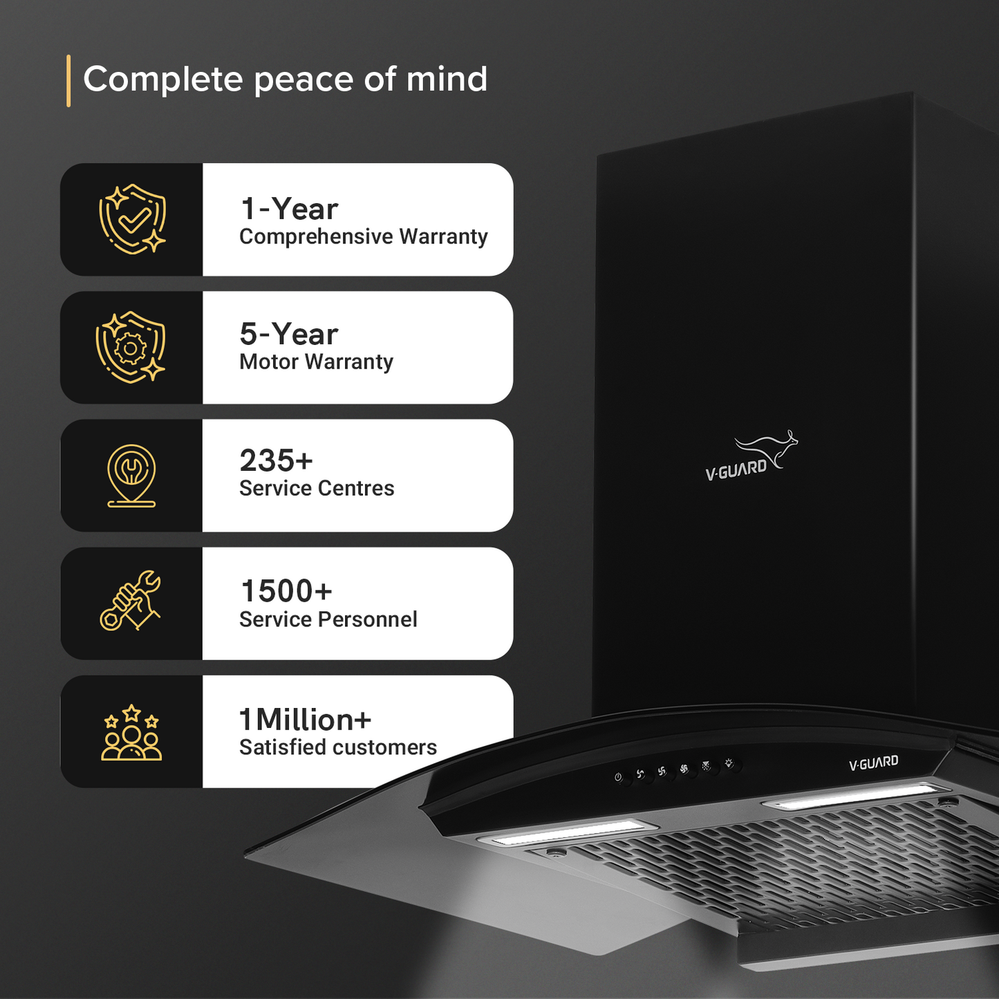 C10 60cm Kitchen Chimney with 900 m³/hr Suction | Filterless | Intelligent Auto Clean | Elegant Curved Glass Design |