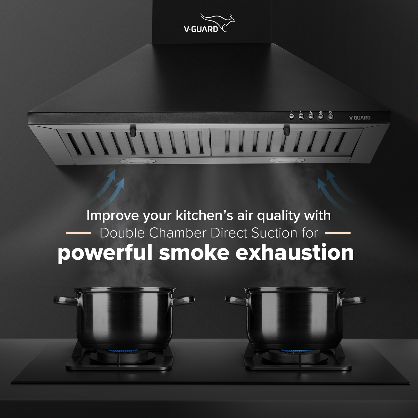 M10 Pro Chimney for Kitchen/Electric Chimney/High Suction Power of 900 m3/h | Push-Button Controls/Black Powder-Coated Baffle Filter/Low Noise/Keep Your Kitchen Clean and Smoke-Free