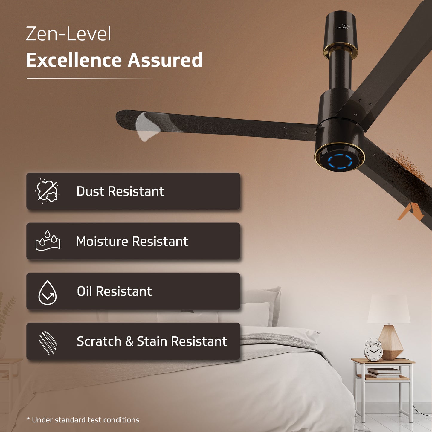 V-Guard INSIGHT-G Premium BLDC Ceiling Fan For Home | 6 Speed Settings | 5-Star Energy Saving | Convenient Remote Control | High-Speed 100% Copper Motor (Choco Brown Glossy)