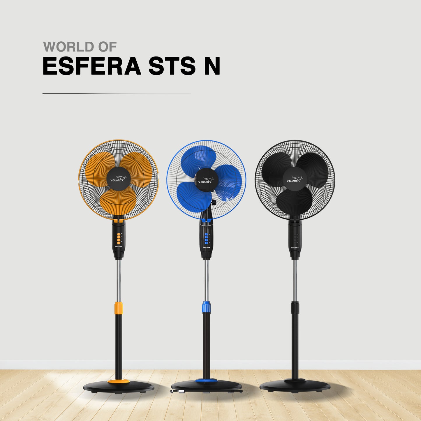 Esfera STS N 40 cm 3 Blade Pedestal Fan-Black