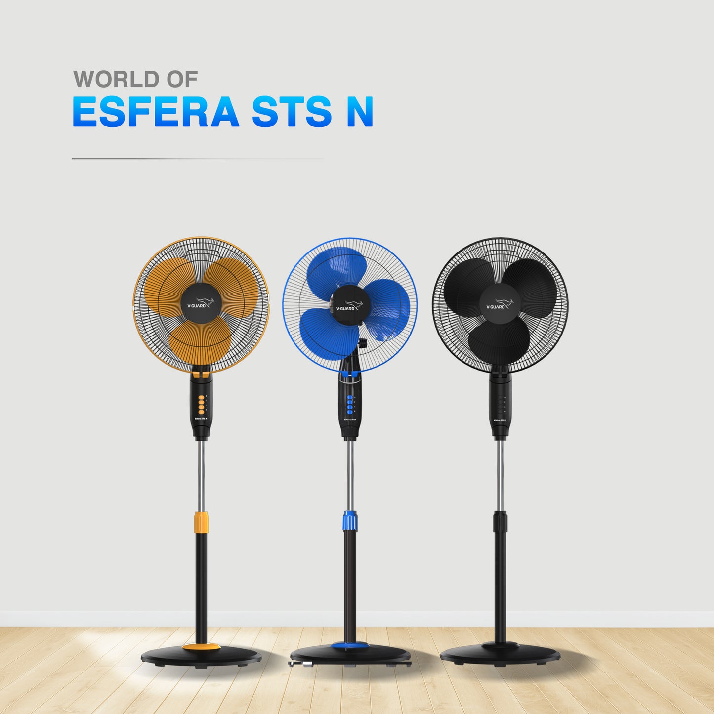 Esfera STS N 40 cm 3 Blade Pedestal Fan-Blue Black