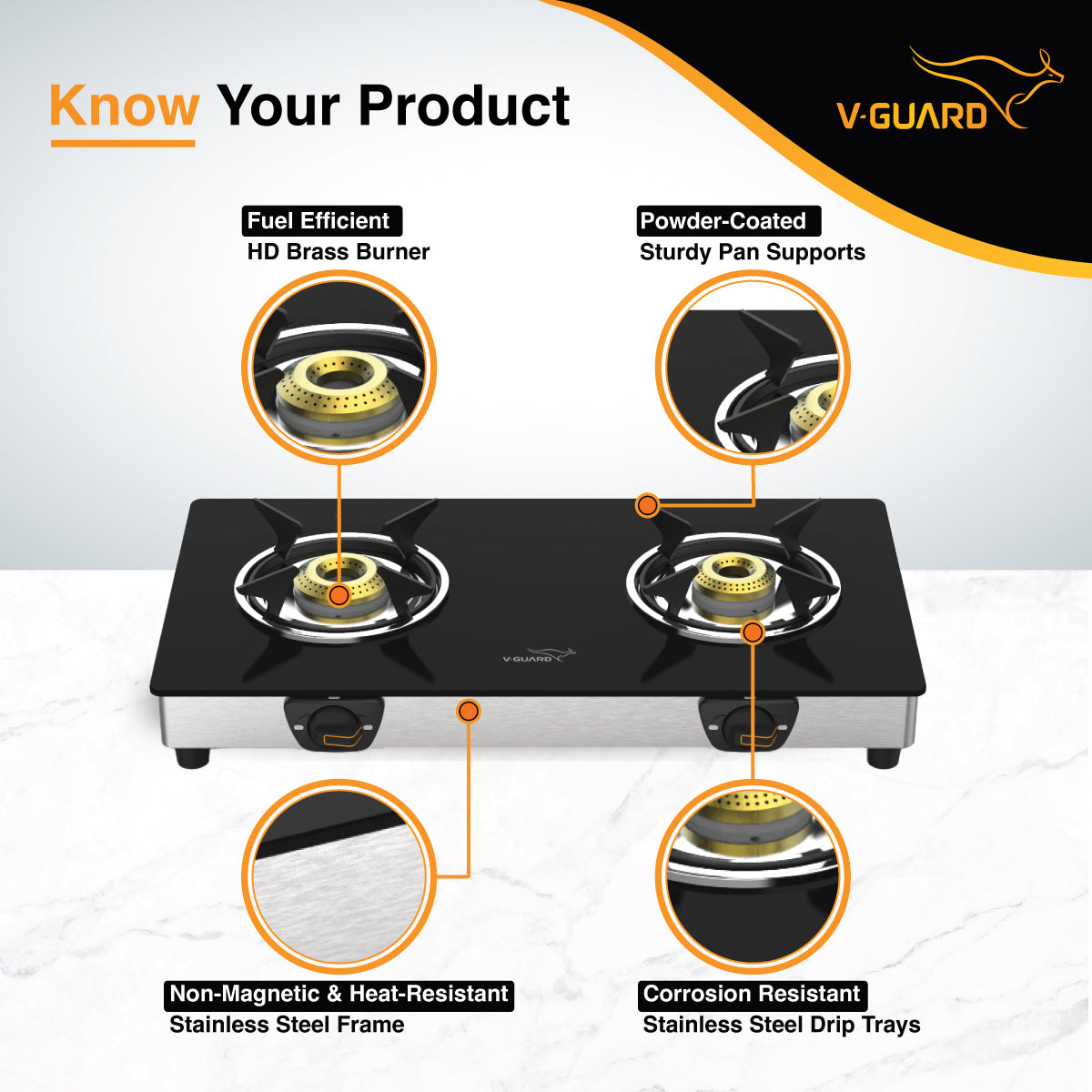 VGD 260 SX 2 Burner Glass Gas Stove