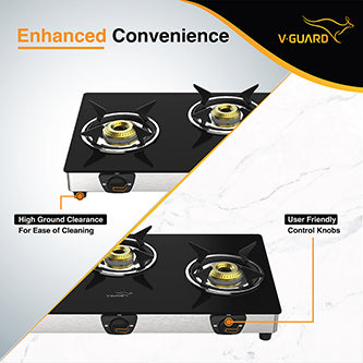 VGD 369 SX 3 Burner Glass Gas Stove | 2 Year Warranty