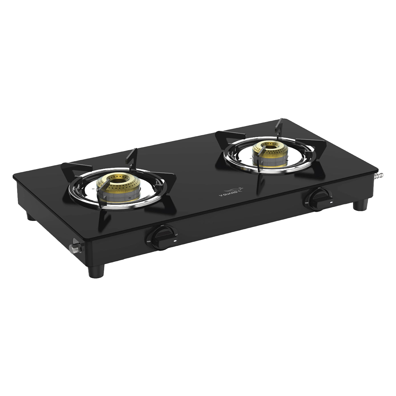 VGD 260 PL 2 Burner Glass Gas Stove | Fully Efficient HD Brass Burners |1 Year Product & 1 Year Glass Warranty
