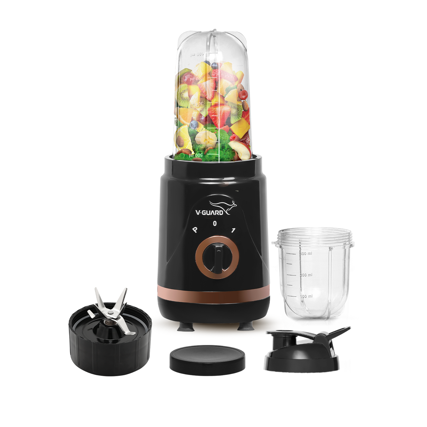V-Guard Citius Nutri Blender | Bullet Mixer Grinder Juicer | 2 Leakproof Jars | 2 Years Product & Motor Coverage by V-Guard | 400 W Copper Motor | Up to 22,000 RPM | 1 Storage & 1 Sipper Lid