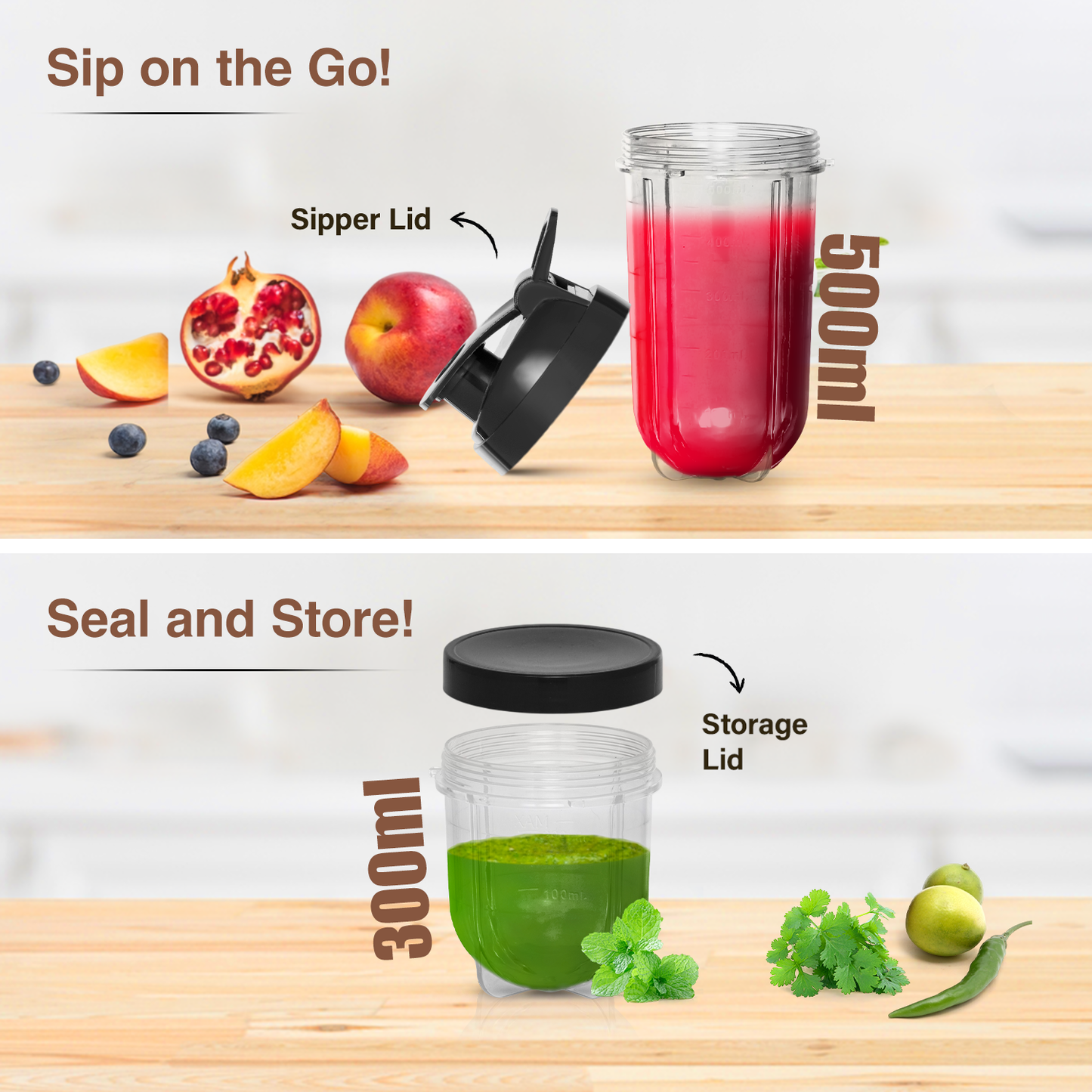 V-Guard Citius Nutri Blender | Bullet Mixer Grinder Juicer | 2 Leakproof Jars | 2 Years Product & Motor Coverage by V-Guard | 400 W Copper Motor | Up to 22,000 RPM | 1 Storage & 1 Sipper Lid