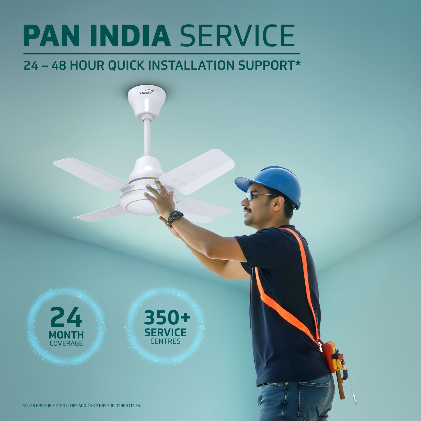 Windle Pro Plus High-Speed Ceiling Fan For Home | 100% Copper 830 RPM Motor | Powder-Coated Gloss Finish | 4 Blade Ceiling Fan | White | 60 cm